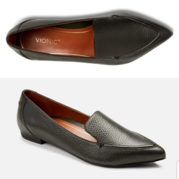 Vionic Women's Noah Genuine Leather Toe Flats Casual Classy Classic EUC 7.5 - Picture 12 of 13